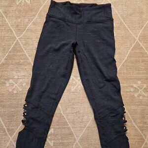 Prana capri leggings with calf cut-out